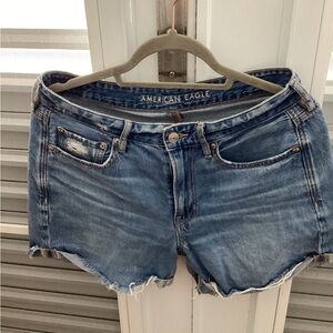 American Eagle Outfitters Women's Distressed Blue Jean Shorts